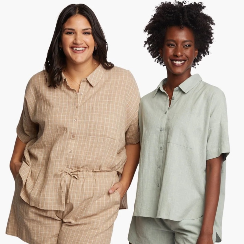 Able Jordan Short Sleeve Button Down Top